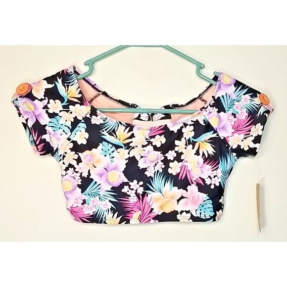 Hobie Bikini Top Girls Size 12 Floral Padded NWT - Picture 1 of 7